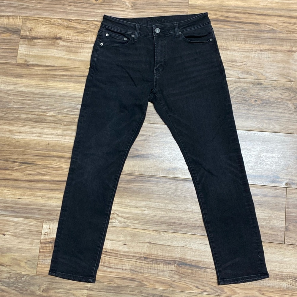 Americans Eagle men’s Ne(x)t Level Flex Slim fit black jeans